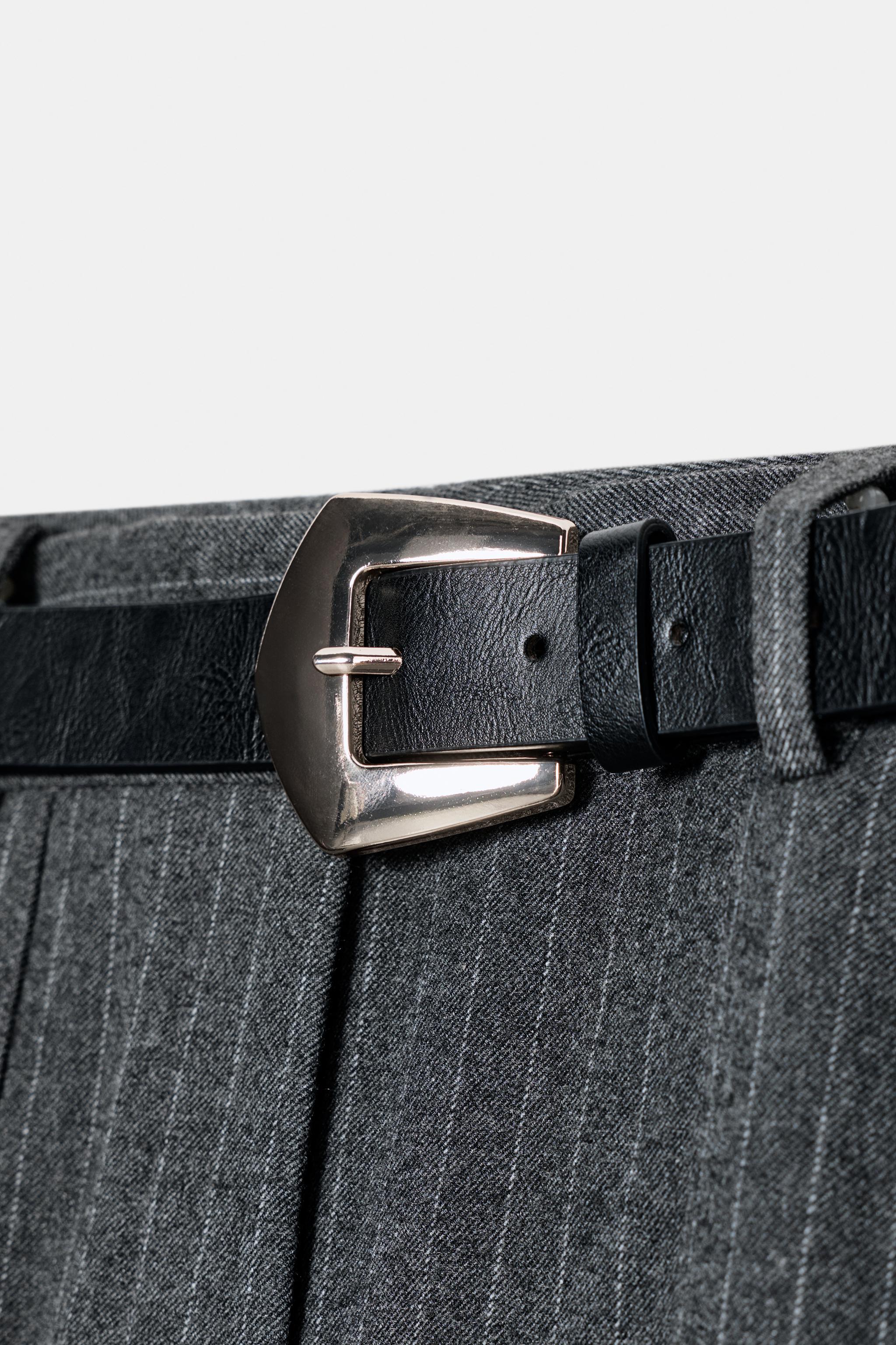 PINSTRIPE BELTED CULOTTES